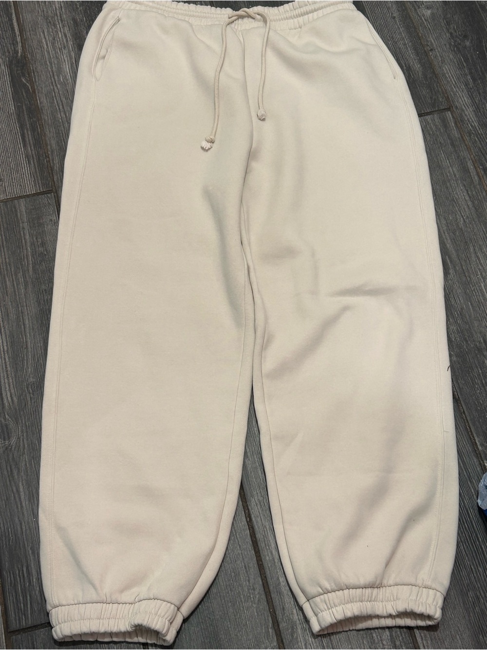 Zara Cream Drawstring Sweatpants